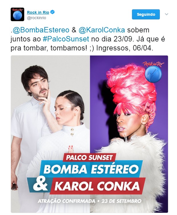 Karol Conka no Rock in Rio (Foto: Reprodução / Twitter)