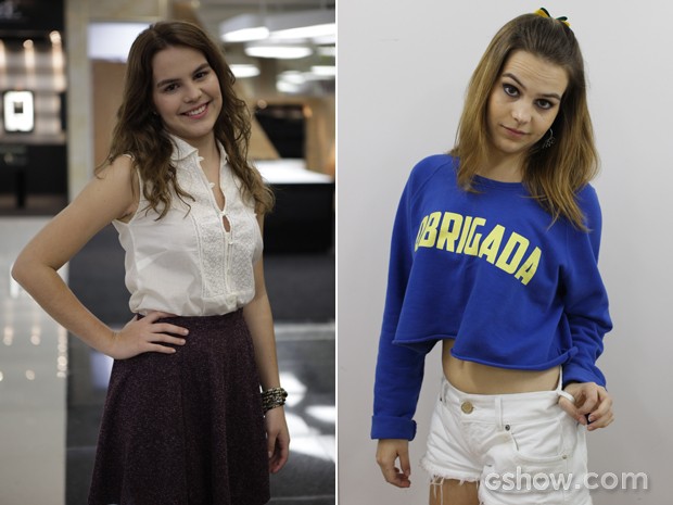 Bianca no primeiro capítulo, e no último. É fácil notar a diferença (Foto: Malhação / TV Globo)