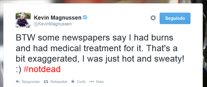 Kevin Magnussen no twitter (Foto: Reprodução/Twitter)