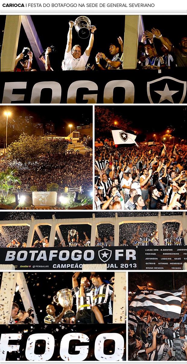 Mosaico Botafogo festa título carioca 2013 (Foto: Editoria de Arte)