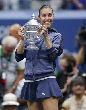 Flavia Pennetta comemora conquista do US Open (Foto: Reuters)