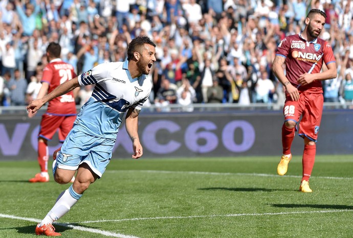 Felipe Anderson comemora gol do Lazio sobre o Empoli (Foto: EFE/ETTORE FERRARI)