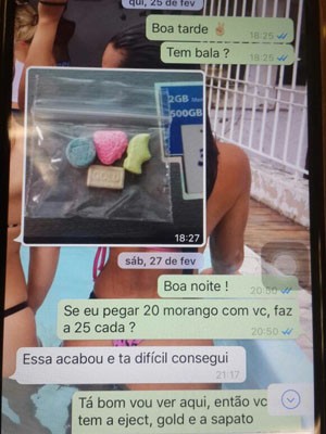 Drogas também eram negociadas pelo celular (Foto: Divulgação / Polícia Civil)