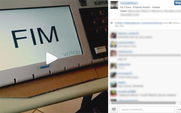 Eleitor gravou vídeo registrando o candidato em quem teria votado (Foto: Reprodução/Instagram)