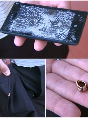 Celular desvia tiro e evita que PM fique ferido no interior de SP (Wilson Aiello/EPTV)