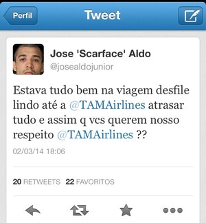 José aldo reclamação twitter (Foto: Reprodução) José aldo reclamação twitter (Foto: Reprodução)