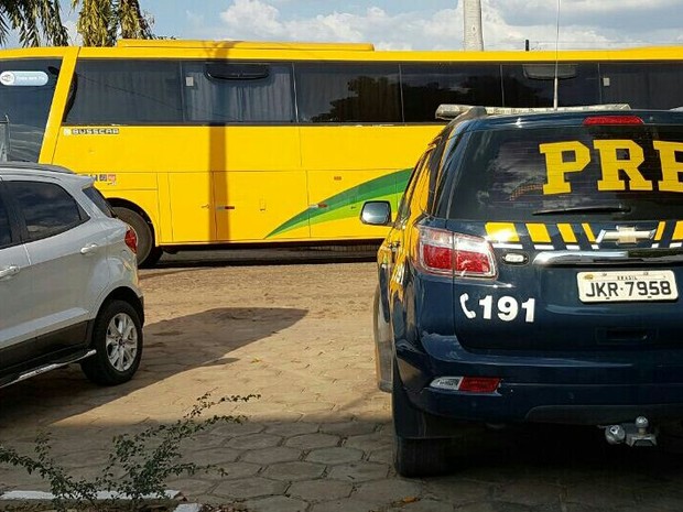 Polícia Rodoviária Federal flagra ônibus transportando eleitores (Foto: Divulgação/ PRF)