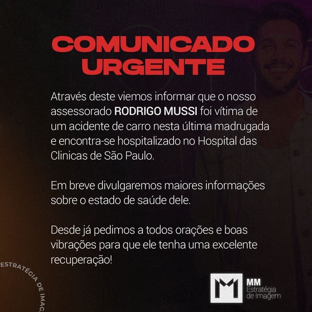 Ex-BBB Rodrigo Mussi sofre acidente de carro (Foto: Reprodução)