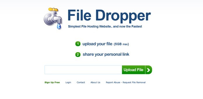 File Droper com 5Gb de espaço de armazenamento (Foto: Reprodução/André Sugai)