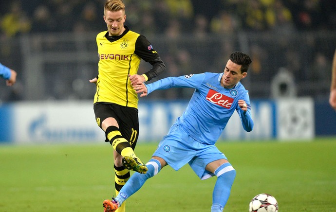 Reus e Callejon Borussia Dortmund e Napoli (Foto: Agência AP )