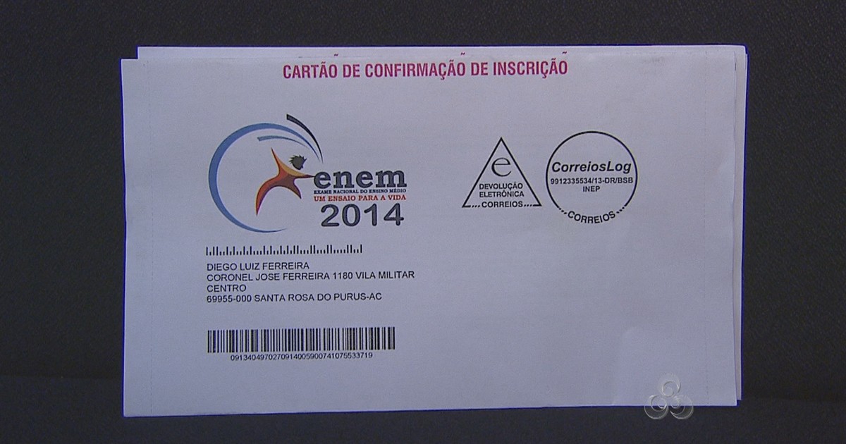 G1 Correios Do Ac Começam A Entregar Cartões De Confirmação Do Enem Notícias Em Acre 7533