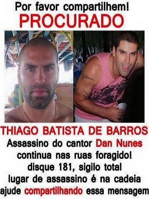 Internautas compartilham cartaz de procurado em Santos, SP (Foto: Reproduo / Facebook)