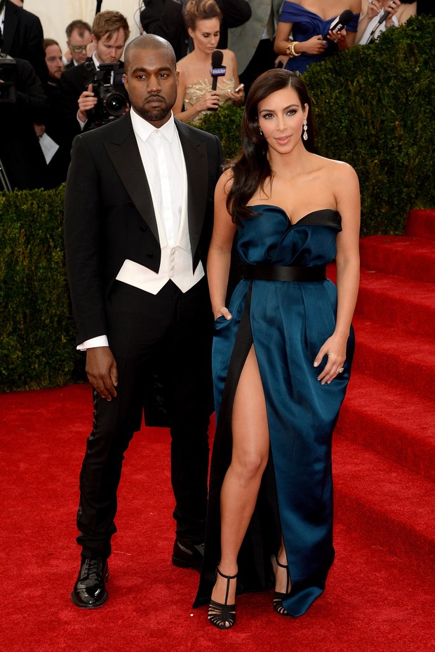 Kanye West e Kim Kardashian no MET Gala (Foto: AFP / Agência)