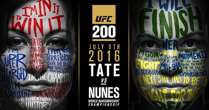 Pôster UFC 200; Amanda Nunes; Miesha Tate (Foto: Reprodução/ Instagram)