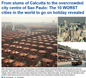 O 'Daily Mail' fez reportagem sobre os piores lugares para passar férias (Foto: Reprodução/Daily Mail)