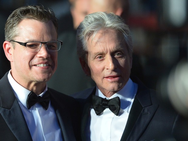 Michael Douglas e Matt Damon em Cannes (Foto: AFP / Agência)