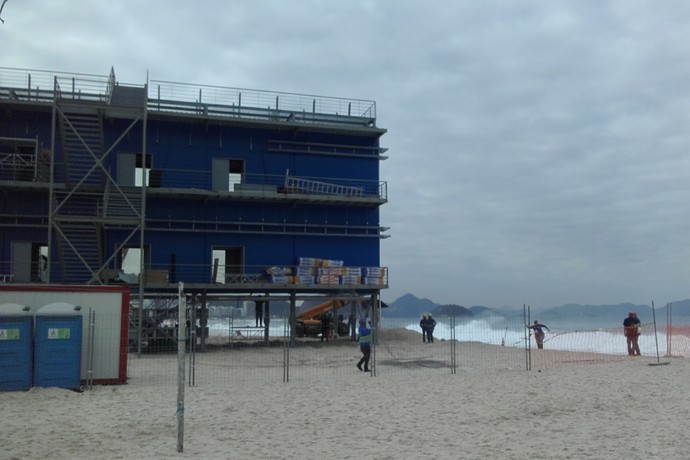 Estúdio TV praia de Copacabana (Foto: Leonardo Filipo)