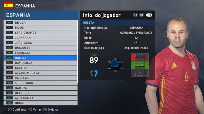 Iniesta é o melhor meio-campo de PES 2017 (Foto:Reprodução/Thomas Schulze)