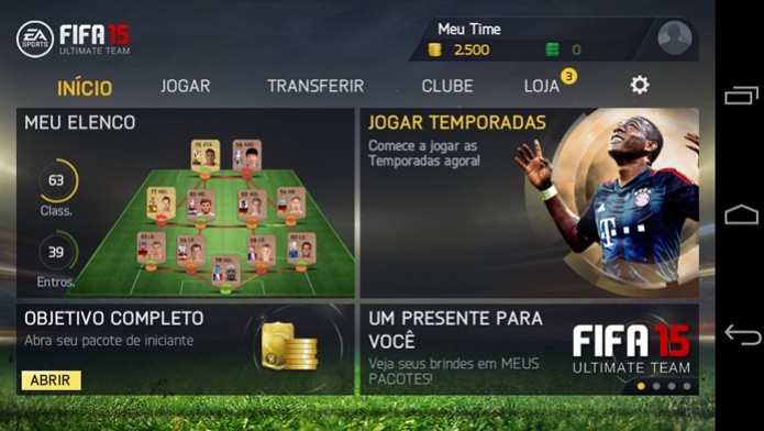Tela inicial de FIFA 15 para Android (Foto: Reprodução / Dario Coutinho) (Foto: Tela inicial de FIFA 15 para Android (Foto: Reprodução / Dario Coutinho)) Tela inicial de FIFA 15 para Android (Foto: Reprodução / Dario Coutinho) (Foto: Tela inicial de FIFA 15 para Android (Foto: Reprodução / Dario Coutinho))