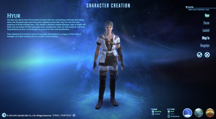 Criação do personagem em Final Fantasy 14 (Foto: Divulgação) Criação do personagem em Final Fantasy 14 (Foto: Divulgação)