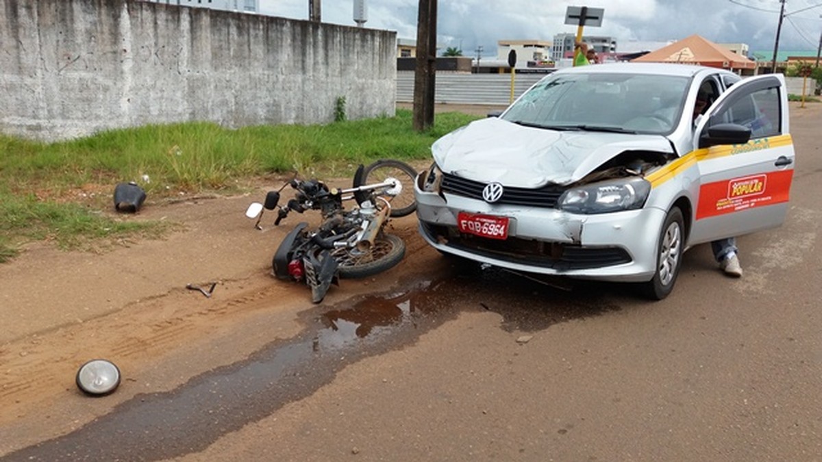 Motociclista fica com fratura exposta ao colidir contra carro em ... - Globo.com