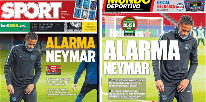 Neymar Jornais Mundo Deportivo e Sport (Foto: Reprodução / Mundo Deportivo)