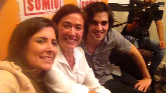 Cristiane Amaral, Lilian Cabral e Fiuk na coletiva de imprensa do filme 'Julio Sumiu' (Foto: Arquivo Pessoal)