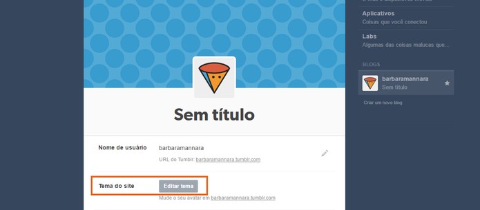 Edite o tema do blog no Tumblr (Foto: Reprodução/Barbara Mannara) (Foto: Edite o tema do blog no Tumblr (Foto: Reprodução/Barbara Mannara)) Edite o tema do blog no Tumblr (Foto: Reprodução/Barbara Mannara) (Foto: Edite o tema do blog no Tumblr (Foto: Reprodução/Barbara Mannara))