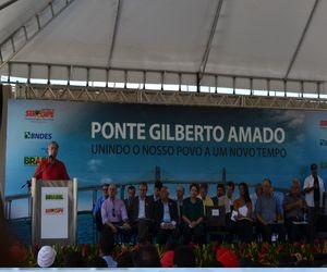 Governador de Sergipe discursa durante inauguração  (Foto: Marina Fontenele/G1 SE)