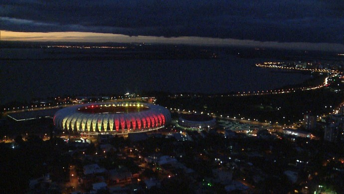 Beira-Rio estádio Inter iluminação Bélgica (Foto: Reprodução / RBS TV) Beira-Rio estádio Inter iluminação Bélgica (Foto: Reprodução / RBS TV)