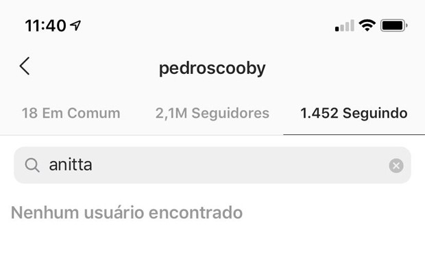 Pedro Scooby dá unfollow em Anitta (Foto: Reprodução / Instagram) Pedro Scooby dá unfollow em Anitta (Foto: Reprodução / Instagram)