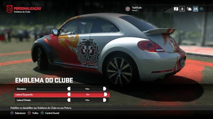 Driveclub: Personalize seu carro com o emblema de seu clube (Foto: Reprodução/Emanuel Schimidt)