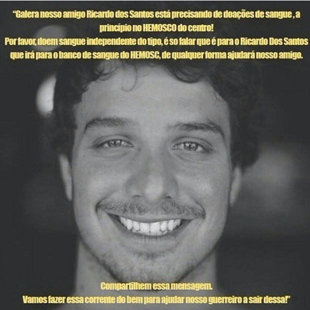 Campanha para Ricardo dos Santos (Foto: Reprodução/ Instagram)