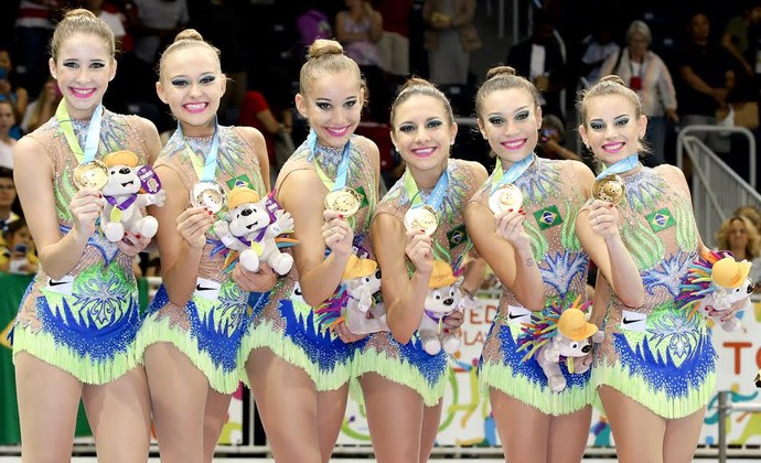 Ginástica rítmica brasileira penta conjunto Jogos Pan Americanos 2015 (Foto: Ricardo Bufolin/ CBG)