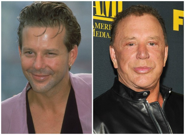 O ator e ex-lutador Mickey Rourke em 1989 e em setembro de 2013. (Foto: Getty Images)