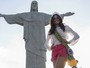 Melissa Gurgel, Miss Brasil 2014, visita o Cristo Redentor