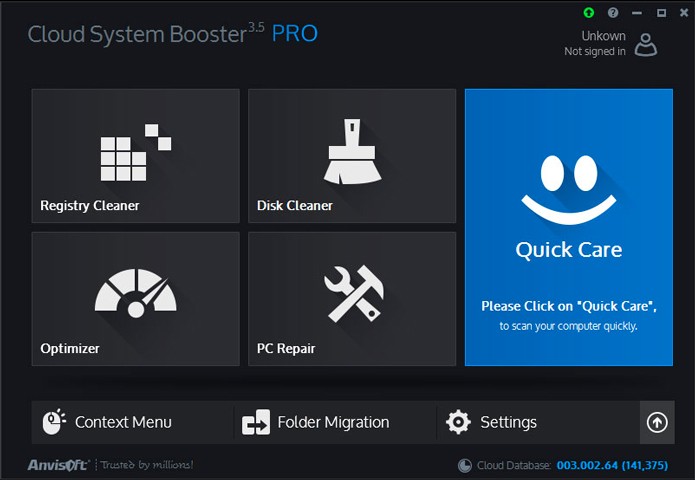 Interface do Cloud System Booster (Foto: Divulgação)