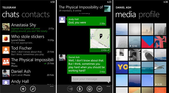 Telegram é um mensageiro para Windows Phone com funcionalidades semelhantes ao WhatsApp (Foto: Divulgação/Windows Phone Store)