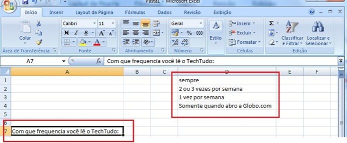 Lista das possíveis respostas (Foto: Reprodução/Bruno Ribeiro)