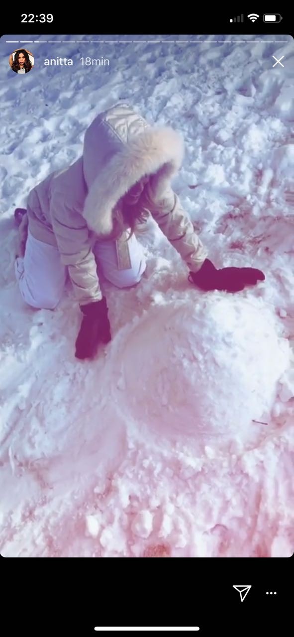 Anitta na neve (Foto: Reprodução Instagram)