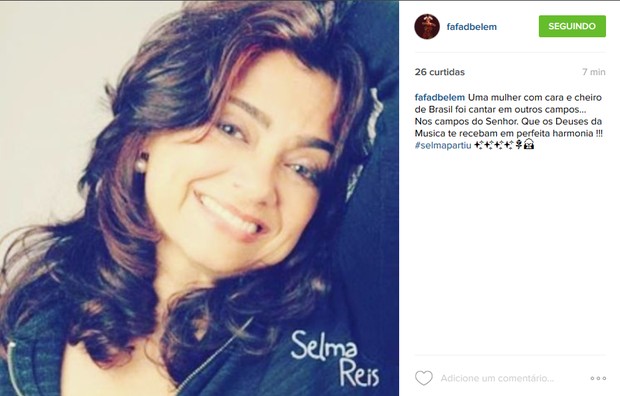 Fafá de Belém lamenta morte de Selma Reis (Foto: Reprodução/Instagram)