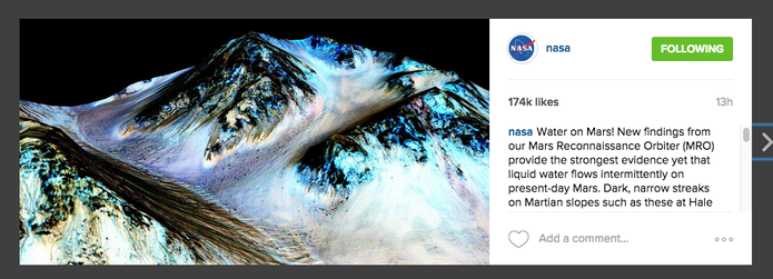 Instagram da Nasa (@NASA) tem mais de cinco milhões de seguidores e 1,384 posts (Foto: Reprodução/Instagram) Instagram da Nasa (@NASA) tem mais de cinco milhões de seguidores e 1,384 posts (Foto: Reprodução/Instagram)