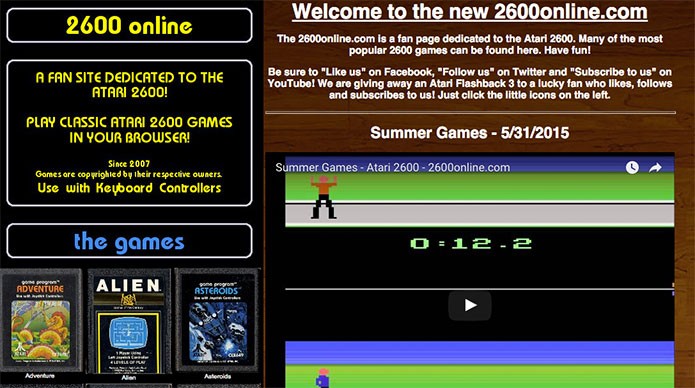 2600 Online traz uma seleção de jogos de Atari (Foto: Reprodução/Felipe Vinha)