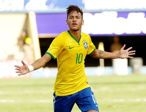 Neymar comemora gol amistoso Brasil x Panamá (Foto: Mowa Press)