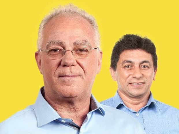 Candidato Paulo do Vale (PMDB) e seu vice, Chico do KGL (DEM) (Foto: Divulgação)