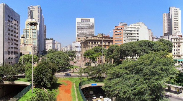 Vale do Anhangabaú, em São Paulo. Objetivo da Prefeitura é ser 