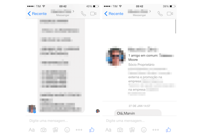 Verificando dados de um contato desconhecido no Facebook Messenger (Foto: Reprodução/Marvin Costa)