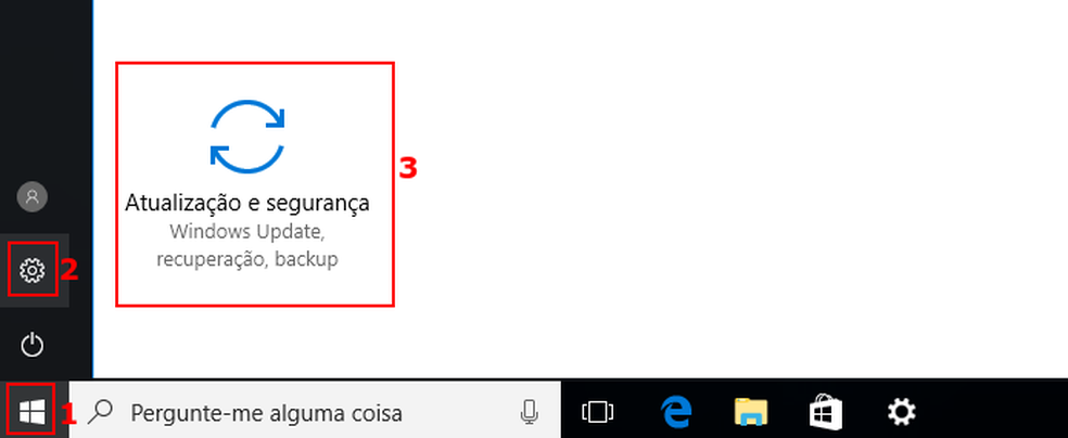 Acessando as atualizações do Windows 10 (Foto: Edivaldo Brito/TechTudo)