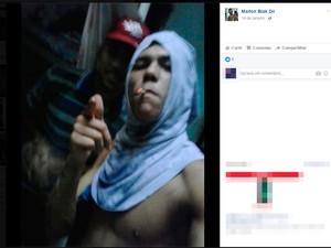 Preso fez selfie e postou em rede social durante motim na Bahia (Foto: Reprodução/Facebook)