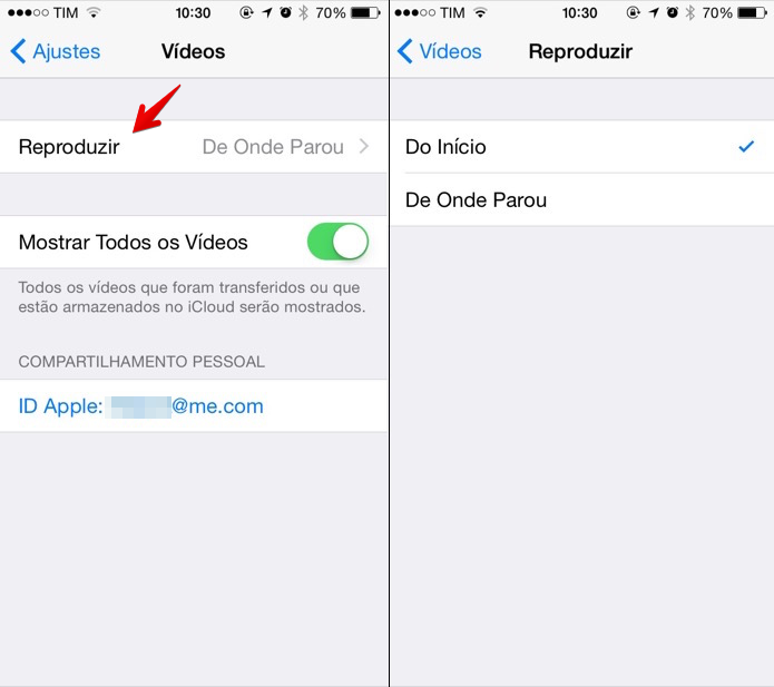Configurando reprodução de vídeos (Foto: Reprodução/Helito Bijora)